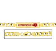 Men s Hypertension Curb Link Medical ID Bracelet