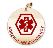 Medical Round Adrenal Insufficiency Charm or Pendant