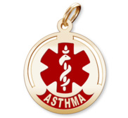 Round Asthma Charm or Pendant