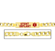 Men s Stent Implant Curb Link Medical ID Bracelet