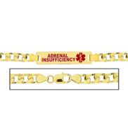 Men s Adrenal Insufficiency Curb Link Medical ID Bracelet