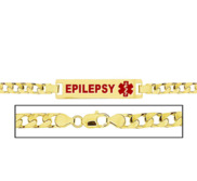 Women s Epilepsy Curb Link Medical ID Bracelet