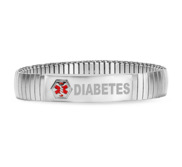 Stainless Steel Men s Diabetic Expansion Bracelet