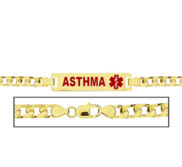 Women s Asthma Curb Link Medical ID Bracelet