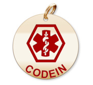 Medical Round Codein Charm or Pendant