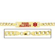 Women s Food Allergies Curb Link  Medical ID Bracelet