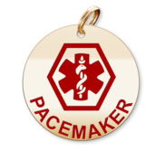 Medical Round Pacemaker Charm or Pendant