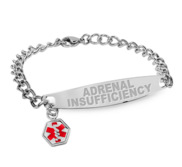 Stainless Steel Women s Adrenal Insufficiency Medical ID Bracelet