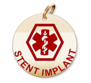 Medical Round Stent Implant Charm or Pendant