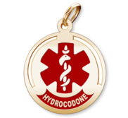 Round Hydrocodone Charm or Pendant