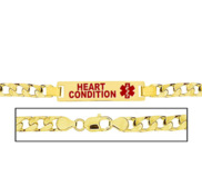 Men s Heart Condition Curb Link Medical ID Bracelet