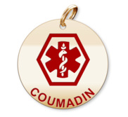 Medical Round Coumadin Charm or Pendant