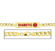 Women s Diabetic Curb Link Medical ID Bracelet