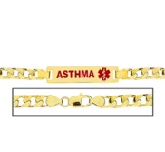 Men s Asthma Curb Link Medical ID Bracelet