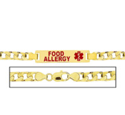 Men s Food Allergies Curb Link Medical ID Bracelet