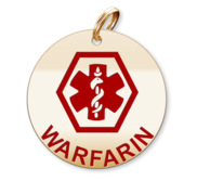 Medical Round Warfarin Charm or Pendant