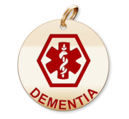 Medical Round Dementia Charm or Pendant