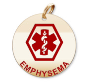 Medical Round Emphysema Charm or Pendant