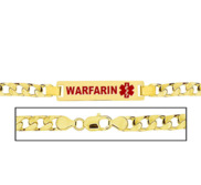 Men s Warfarin Figaro Link Medical ID Bracelet