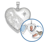 Sterling Silver Foot Print Cremation   Hair Photo Locket