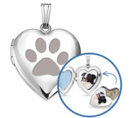 Dog Paw Print Cremation   Hair Photo Locket