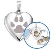 Cat Paw Print Cremation   Hair Photo Locket