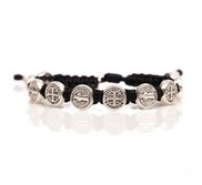   My Saint My Hero   Saint Benedict Silver Tone Cross Medal Bracelet