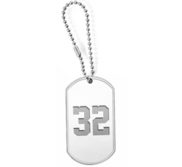 Stainless Steel Custom Number Dog Tag Keychain