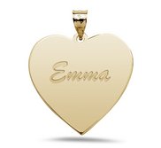 Engravable Polished Heart Pendant