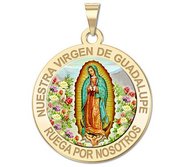 Nuestra Virgen De Guadalupe Round Color Religious Medal   EXCLUSIVE 