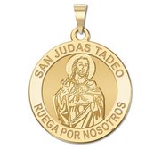 San Judas Tadeo Round Religious Medal   EXCLUSIVE 