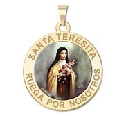 Santa Teresita Religious Color Round Medal  EXCLUSIVE 