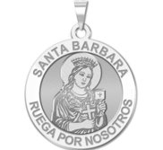 Santa Barbara Round Religious Medal in Spanish  EXCLUSIVE 