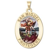 San Miguel OVAL Color Religious Medal   EXCLUSIVE 