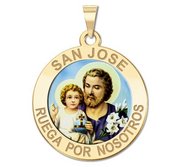 San Jose Round Religious Color Medal  EXCLUSIVE 