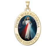 Divina Misericordia Jesus Color Oval Religious Medal  EXCLUSIVE 