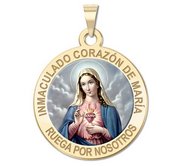 Corazon Inmaculado de Maria Medalla religiosa redonda en color