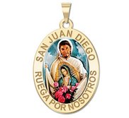 San Juan Diego OVAL Color Religious Medal   EXCLUSIVE 