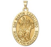 San Martin Caballero Religious Oval Medal