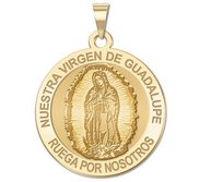 Nuestra Virgen De Guadalupe Round Religious Medal   EXCLUSIVE 