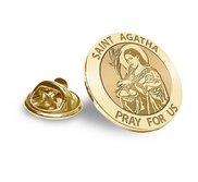 Saint Agatha Religious Brooch  Lapel Pin   EXCLUSIVE 