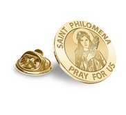 Saint Philomena Religious Brooch  Lapel Pin   EXCLUSIVE 