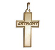 Personalized Cross with  Block Name  Etched