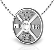 Sterling Silver Philippians 4 6 Weight Plate Anxiety Relief Necklace