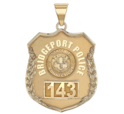 Personalized Bridgeport  Connecticut Police Badge with Your Number