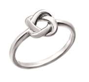 14K White Gold Love Knot Ring w  Engravable Band