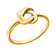 14K Yellow Gold Love Knot Ring w  Engravable Band