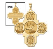 Four Way Cross   Gymnastics Religious Medal   EXCLUSIVE 