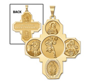 Four Way Cross   Basketball Male Religious Medal   EXCLUSIVE 