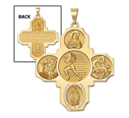 Four Way Cross   Track Female Religious Medal   EXCLUSIVE 